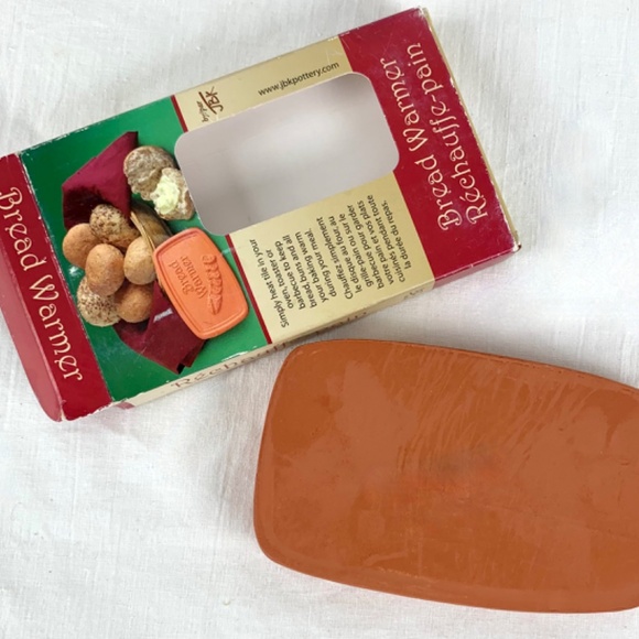 JBK Small Bread Warmer Pottery Ceramic Redware Tile 3 x 5 inches Original Box - Picture 2 of 9